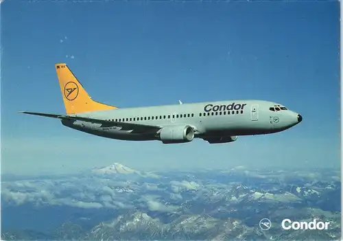 Ansichtskarte  Condor Boeing 737-300 Flugzeug Motiv-AK 1990