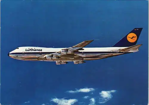 Ansichtskarte  Lufthansa Boeing Jet 747 Flugzeug Motiv-AK 1980