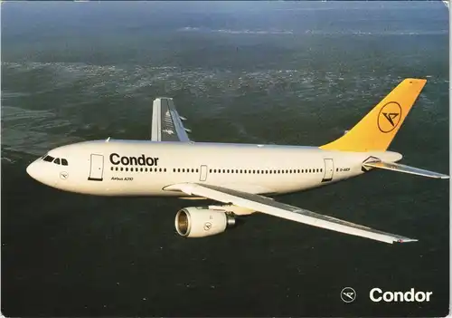 Ansichtskarte  Condor Airbus A 310-203 im Flug, Flugzeug Motiv-AK 1990