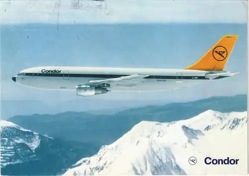 Ansichtskarte  Flugzeug Motiv-AK Condor Airbus A300 B 4 1984