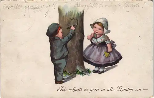 Junge Mädchen erste Liebe Uniform Ich schnitt es gern in alle Rinden ein 1918