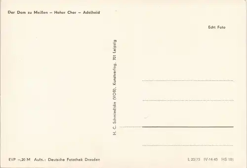 Ansichtskarte Meißen Der Dom zu Meißen - Hoher Chor - Adelheid 1973