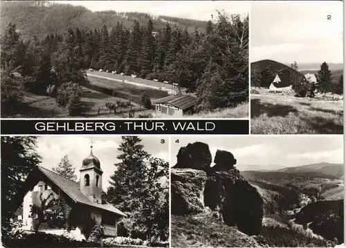 Gehlberg DDR Mehrbild-AK mit Waldbad, Schmücke, Glöckchen im Tal uvm. 1983