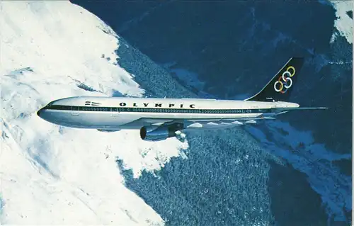 Ansichtskarte  OLYMPIC AIRWAYS Airbus A300 Flugzeug Motivkarte Airplane 1990