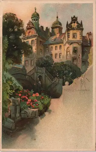 Lauenstein (Erzgebirge)-Altenberg  Schloß Lauenstein Künstlerkarte 1909