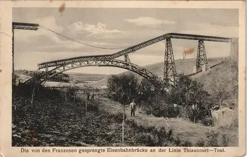 Eisenbahnbrücke an der Linie Thiaucourt-Toul 1. Weltkrieg 1916