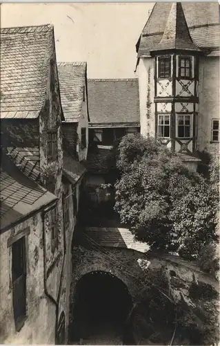 Leutenberg Friedensburg Burghof 1925   gelaufen mit Bahnpost (Bahnpoststempel)