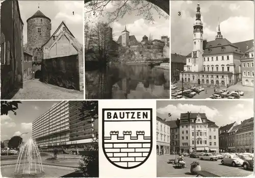 Bautzen Budyšin Nikolaiturm,  Wohnhochhaus, Hauptmarkt 1983 #