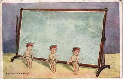 Ansichtskarte  Kinder als Soldaten - Schönheitskonkurrenz Militaria 1917
