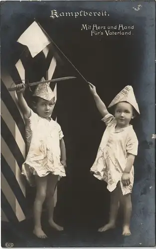 Fotokunst Jungen - Kampfbereit. Mit Herz und Hand fürs Vaterland 1908