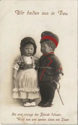 Ansichtskarte  Wird aus uns zweien dann ein Paar.Fotokunst Junge Mädchen 1916