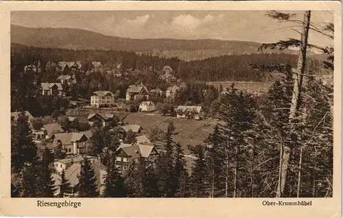 Postcard Krummhübel Karpacz Blick auf die die Stadt 1936