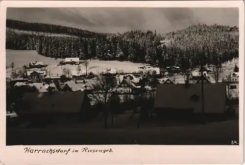 Postcard Harrachsdorf Harrachov Stadt im Winter 1930