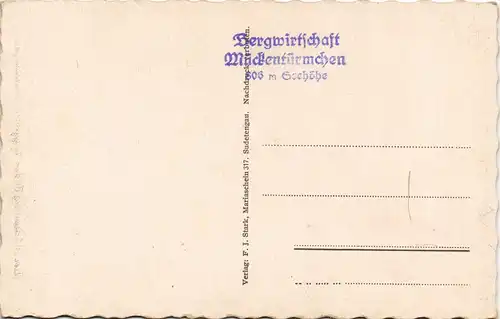 Postcard Voitsdorf-Graupen Fojtovice Krupka Mückentürmchen 1932