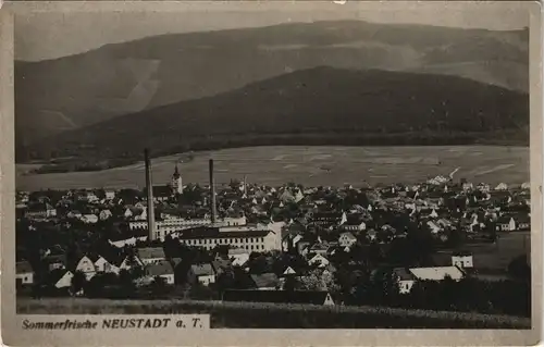 Neustadt an der Tafelfichte Nové Město pod Smrkem Stadtblick 1925 Privatfoto