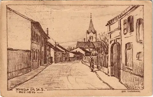 Saint-Souplet Feldpostkarte 1.WK Lademann 1915 Stempel Feldpoststation Nr. 46