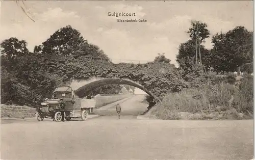 CPA Guignicourt Strassen Partie mit Lastwagen-Kontrolle 1915