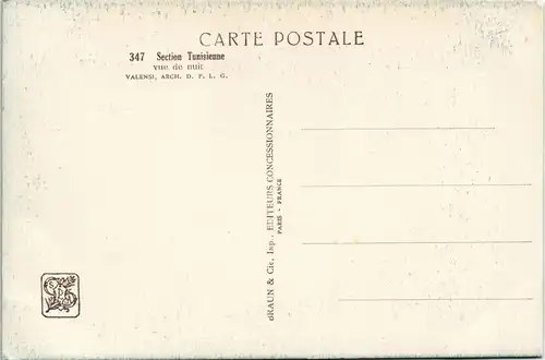Tunesien Section Tunisienne vue de nuit VALENSI, ARCH. D. P. L. G. 1930