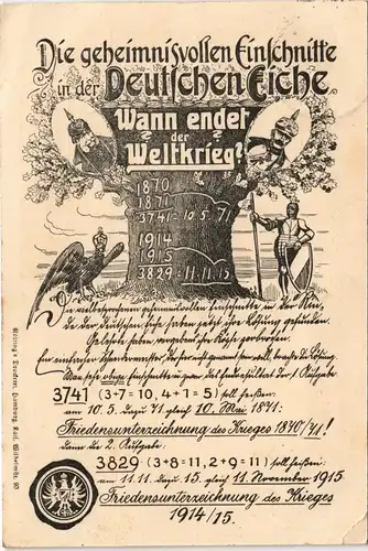 Einschnitte in die deutsche Eiche Wann endet der 1. Weltkrieg? 1915