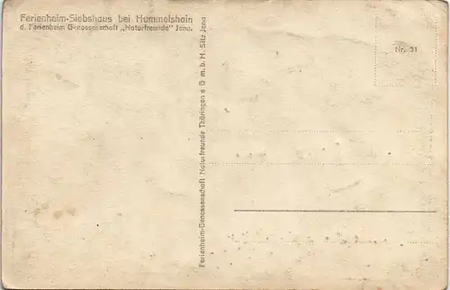 Ansichtskarte Hummelshain Ferienheim Siebsdorf - Kinder 1930