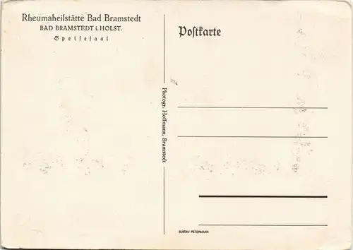 Ansichtskarte Bad Bramstedt Rheumaheilstätte - Speisesaal 1932
