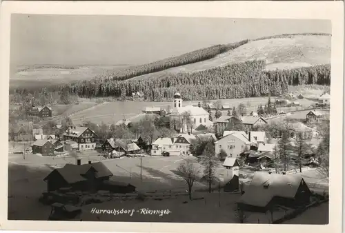 Postcard Harrachsdorf Harrachov Blick auf die Stadt Winterkarte 1934