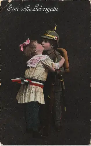 Militär/Propaganda 1.WK Patriotik mit Kindern "Süße Liebesgabe" 1917
