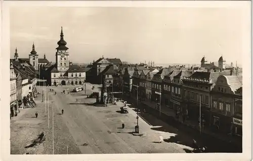 Postcard Saaz (Eger) Žatec Náměstí/Marktplatz 1938