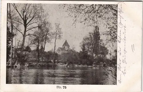 Feldpostkarte 1. WK mit Landschaftsmotiv Dorf-Idylle (Ort unbekannt) 1915