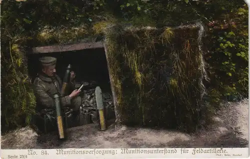 Munitionsversorgung: Munitionsunterstand für Feldartillerie 1915