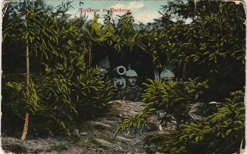 Ansichtskarte  Artillerie in Deckung Militaria WK1 1916