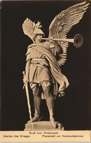 Ansichtskarte Rüdesheim (Rhein) Niederwalddenkmal - Genius des Krieges 1915