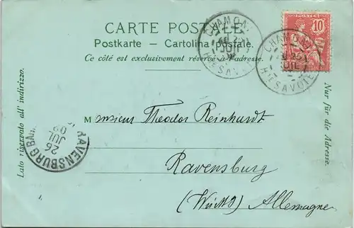 CPA Chamonix-Mont-Blanc Mont Blanc - Mondscheinlitho 1902