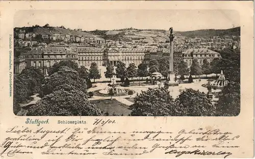 Ansichtskarte Stuttgart Schloßplatz und Hänge 1903