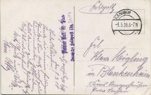 Feldpostkarte 1. WK Junge in Unifrom "Liebes-Orakel" 1918    Feldpost