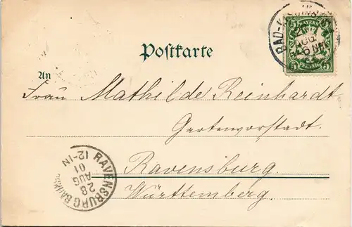 Ansichtskarte Bad Kissingen MB Obere Saline Bismarcks Wohnung 1901