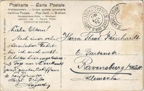Postcard Porto Alegre Straße Arsenal de Guerra 1911