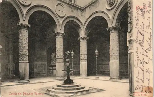 Cartoline Florenz Firenze Cortile del Palazzo Vecchio 1909