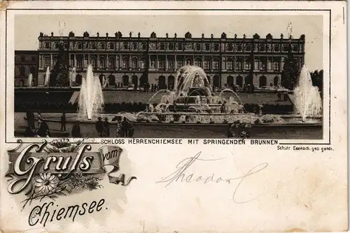 Ansichtskarte Litho AK Chiemsee Herrenchiemsee / Herreninsel mit Schloss 1909