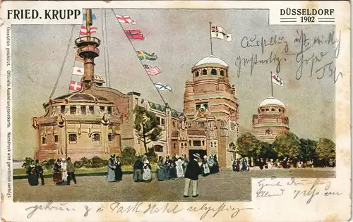 Ansichtskarte Düsseldorf Ausstellung Fried. Krupp - Künstlerkarte 1902