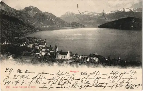 Ansichtskarte Weggis Totale, gelaufen 1902