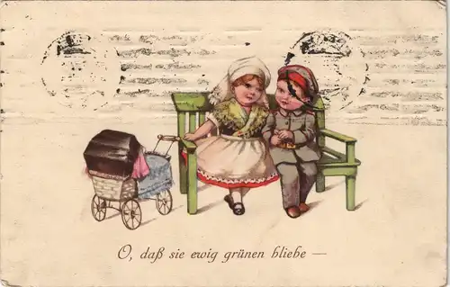 "O, daß sie ewig grünen bliebe" Kinder, Patriotisches Militär-Motiv 1917