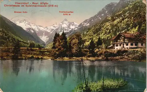 Oberstdorf (Allgäu) Christlessee im Spielmannsautal (916 m) 1909