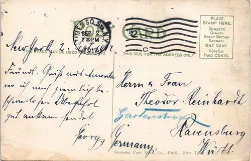 Postcard New York City Aquarium and Harbor 1912