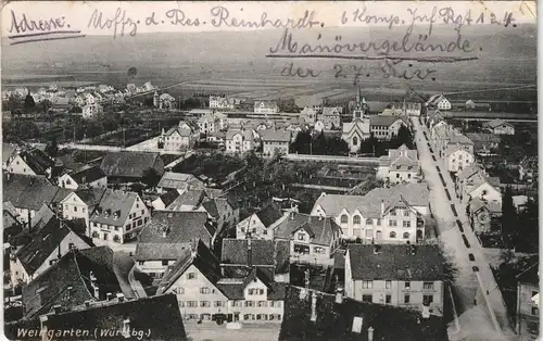 Ansichtskarte Weingarten (Baden) Straßenpartie 1909
