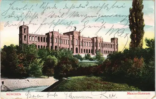 Ansichtskarte Haidhausen-München Maximilianeum 1912