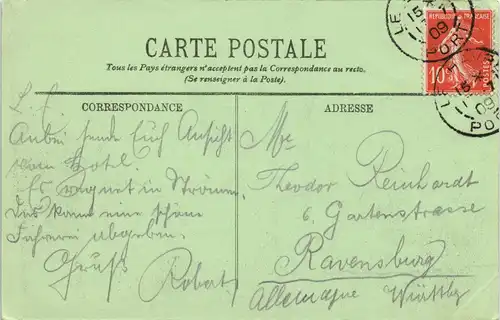 CPA Le Havre L'Hotel Frascati et le Sémaphore 1909