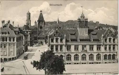 Ansichtskarte Biberach an der Riß Straßenpartie 1908