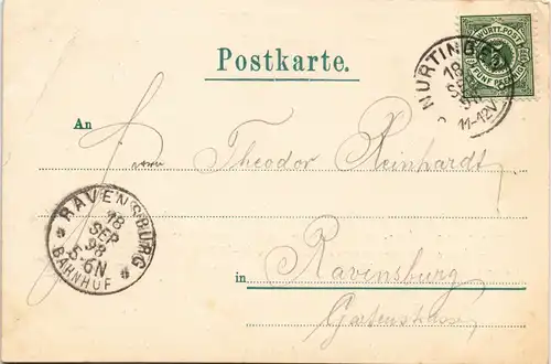 Ansichtskarte Nürtingen Totale 1898