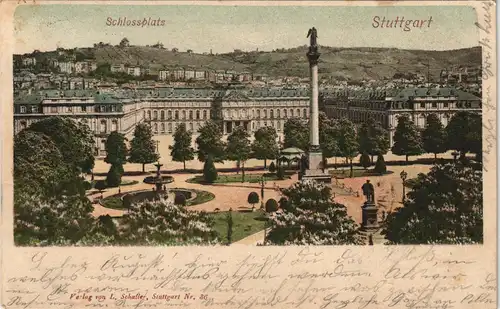 Ansichtskarte Stuttgart Schloßplatz 1899